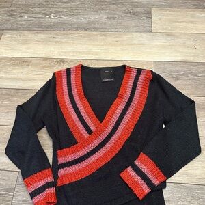 Anthropologie C/MEO Collective Long Sleeve V-Neck Crossover Sweater